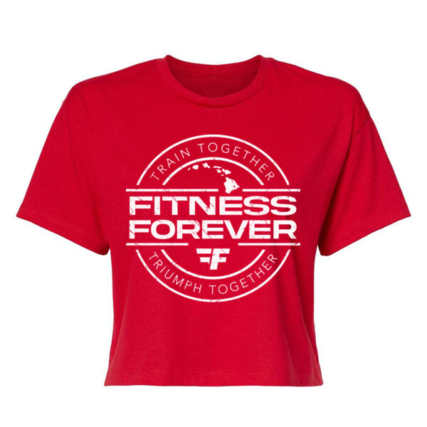 TRAIN TOGETHER. TRIUMPH TOGETHER - WOMEN'S CROPPED T-SHIRT - RED - $263FHT$ Thumbnail