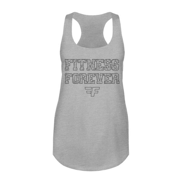 OUTLINE HIBISCUS - WOMEN'S FITTED TANK TOP - LIGHT GRAY HEATHER - $2TEXRH$ Thumbnail